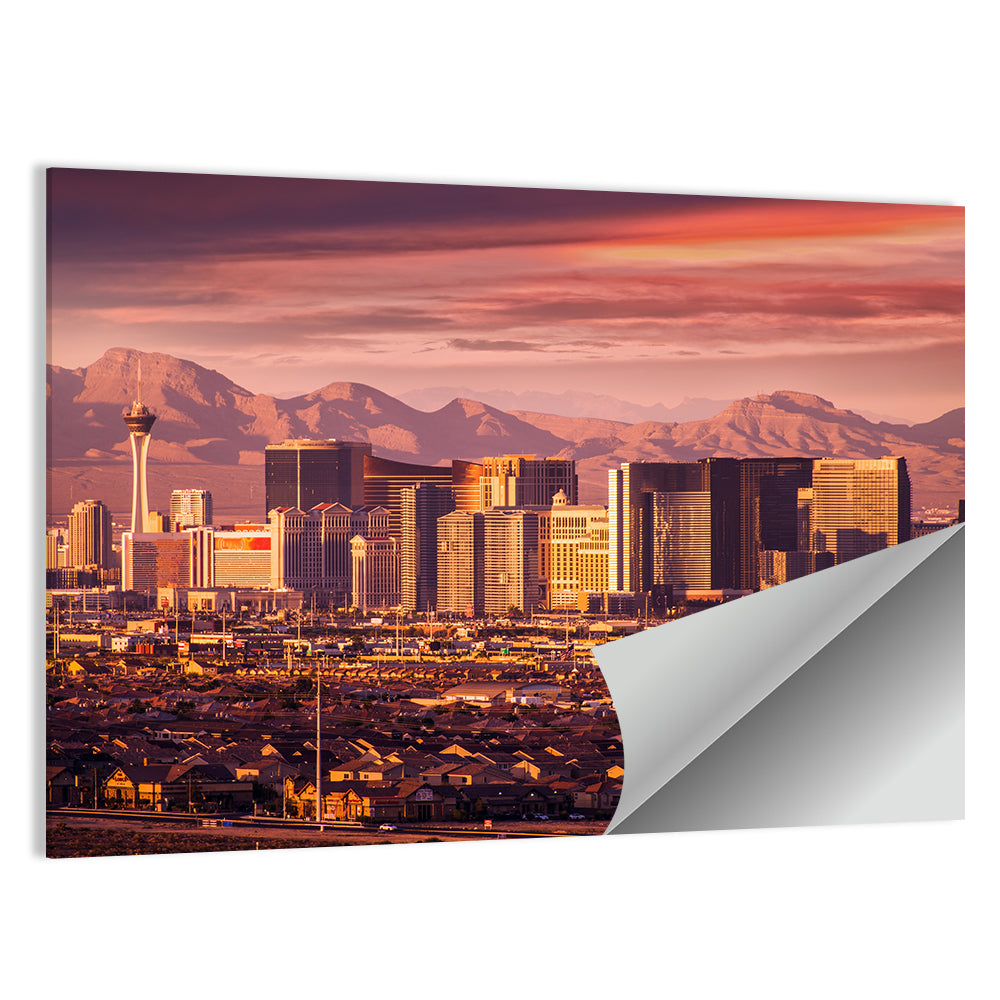 Las Vegas Strip Sunset Skyline Wall Art