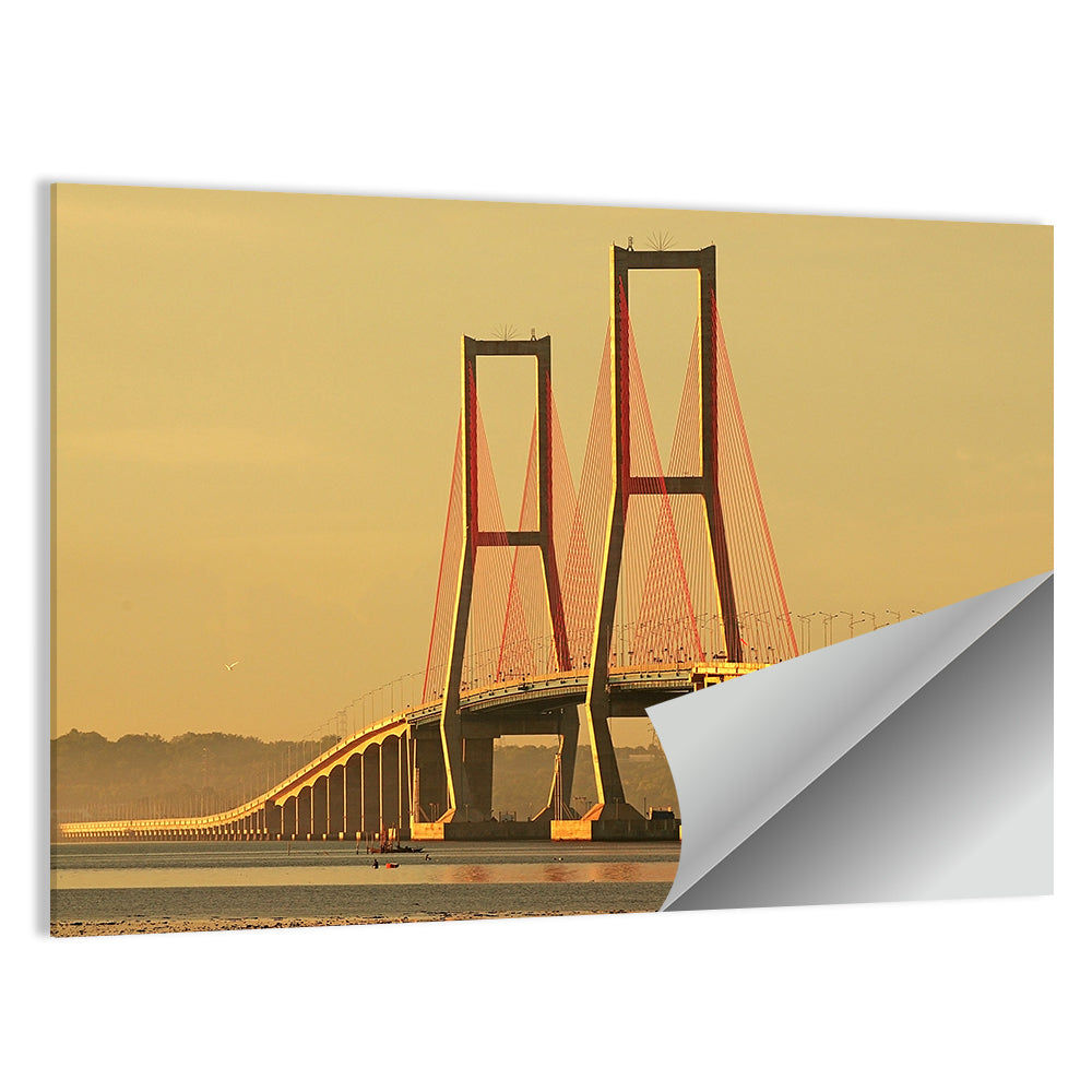 Suramadu Bridge at Golden Hour Wall Art