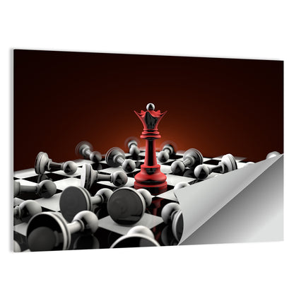 Red Queen Chess Composition Wall Art