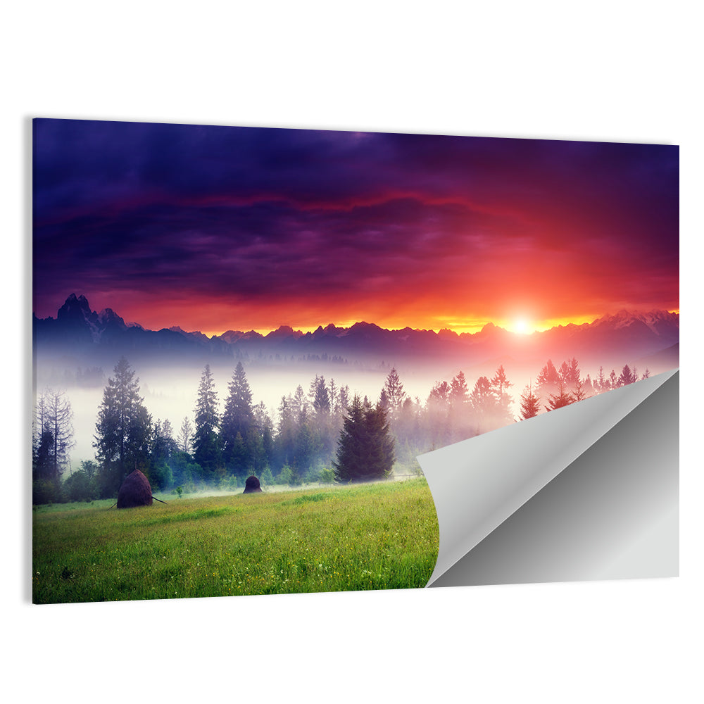 Fantastic Mountain Glowing By Sunlight Wall Art