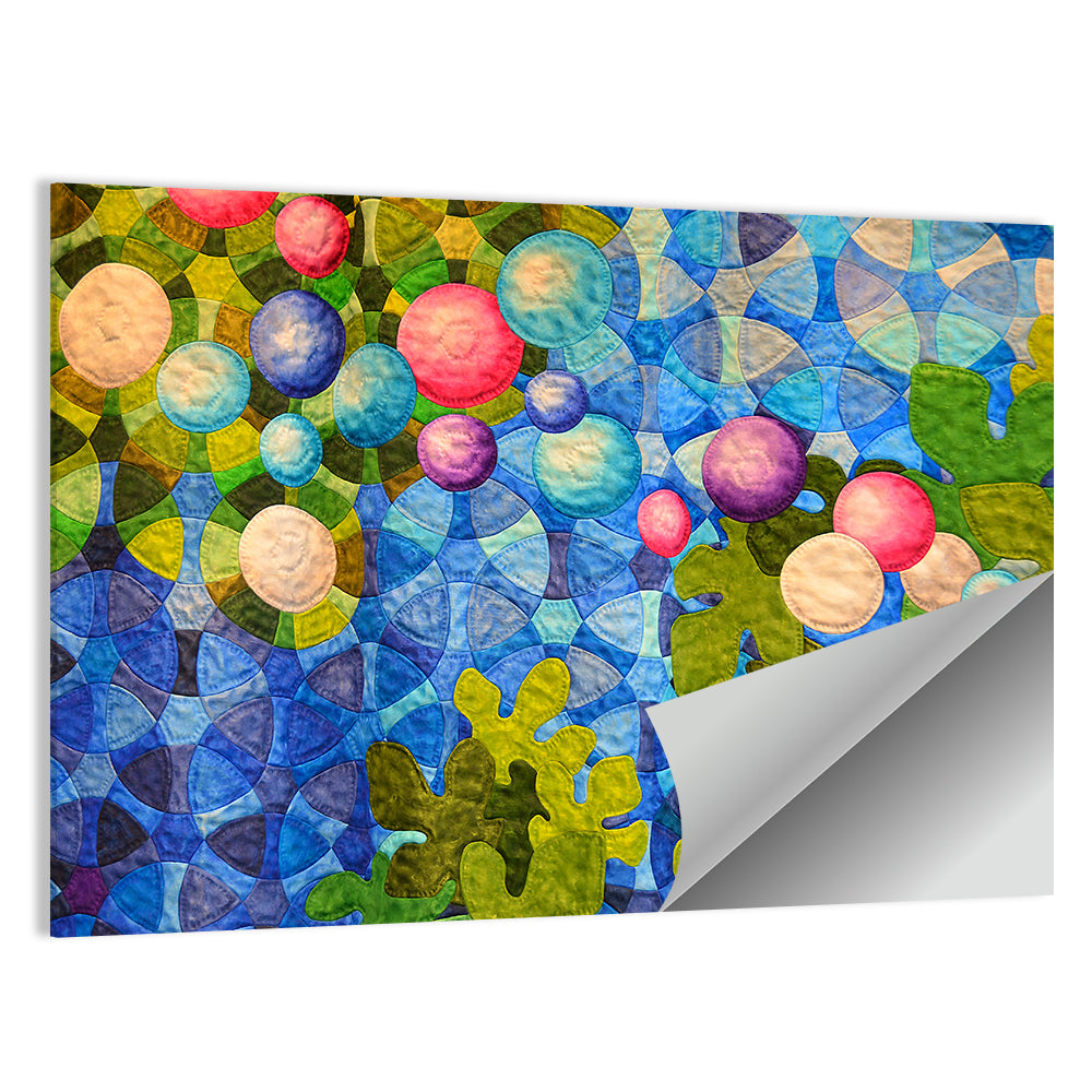 Colorful Quilted Circle Pattern Wall Art