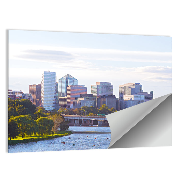 Rosslyn Skyline with Kayaks Wall Art as a poster print