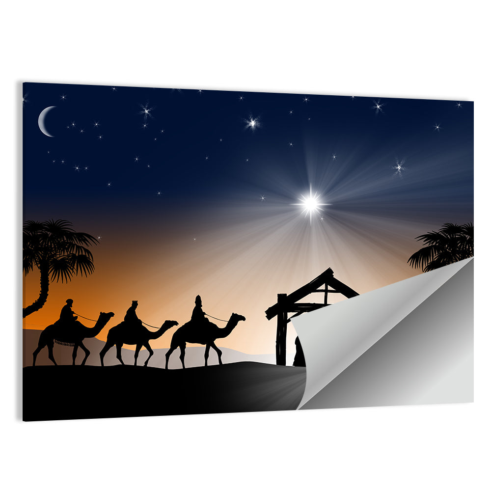 Desert Nativity Silhouette Wall Art