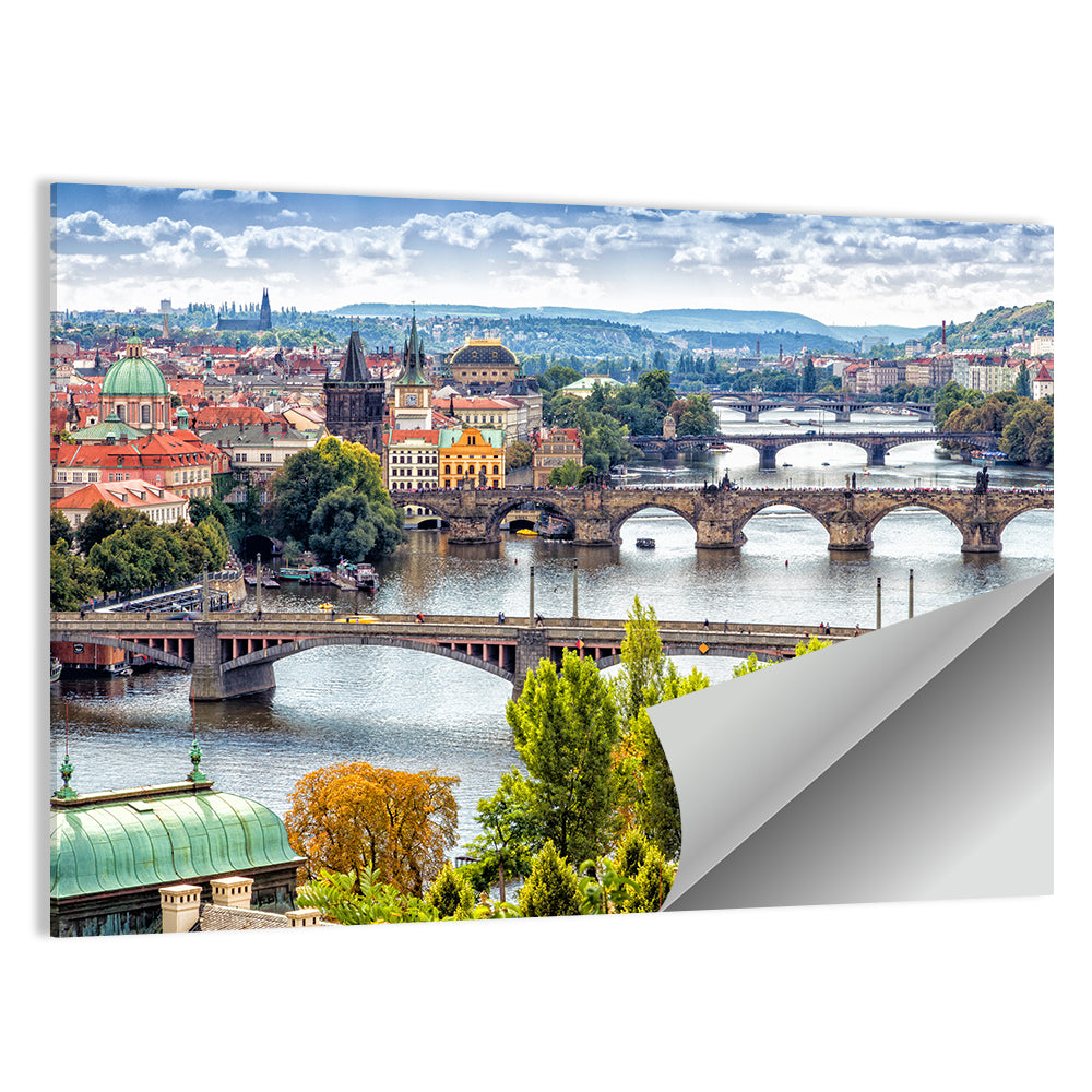 Vltava River Bridges, Prague Wall Art