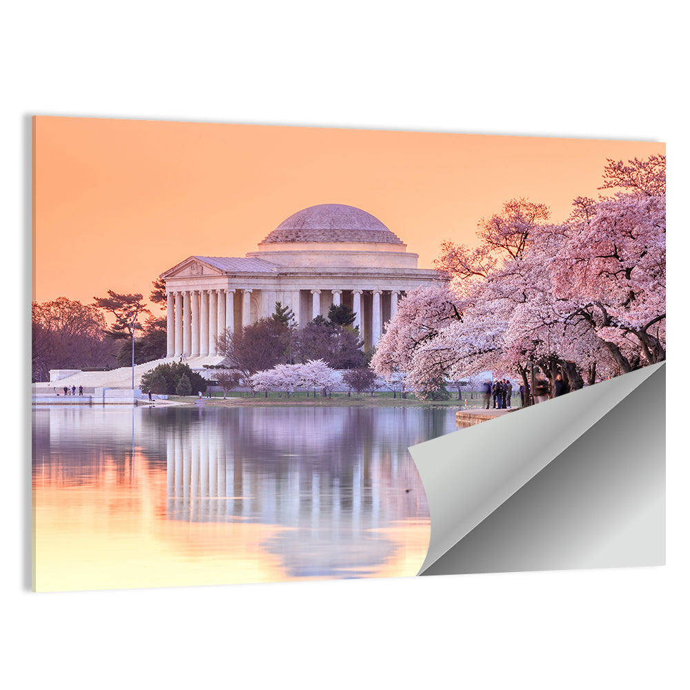 Jefferson Memorial with Cherry Blossoms Wall Art