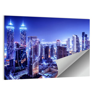 Dubai Downtown Night Scene Wall Art