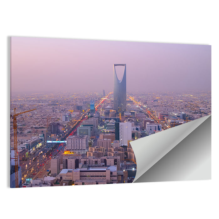 Kingdom Centre Riyadh at Dusk Wall Art as a poster print