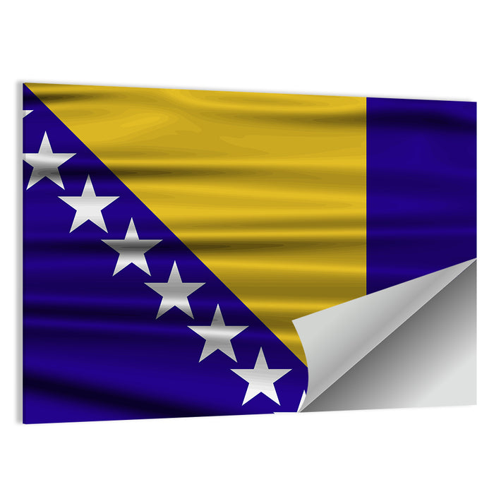 Bosnia and Herzegovina Flag Wall Art as a poster print