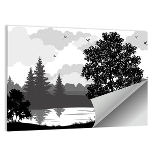 Scenic Lake Silhouette Wall Art