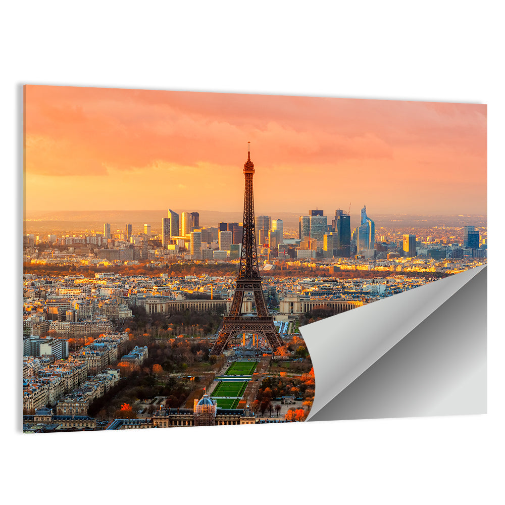Eiffel Tower at Golden Twilight Wall Art