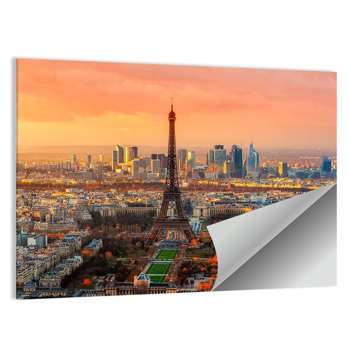 Eiffel Tower at Golden Twilight Wall Art as a poster print