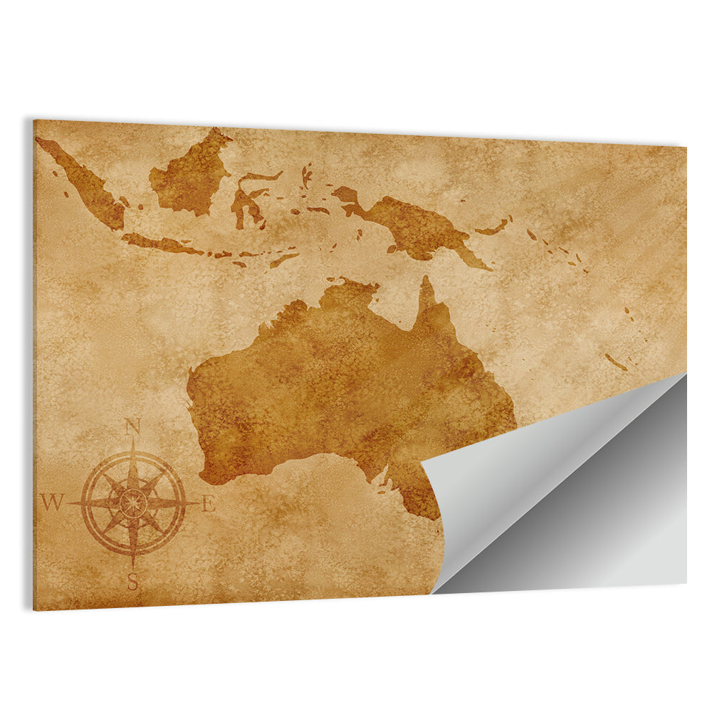 Vintage Grunge Map of Australia Wall Art