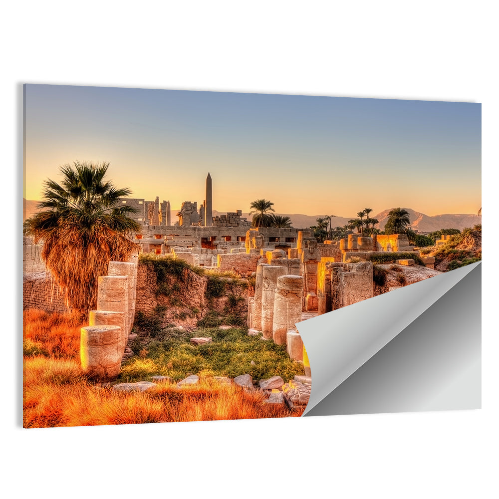 Karnak Temple at Golden Dusk Wall Art
