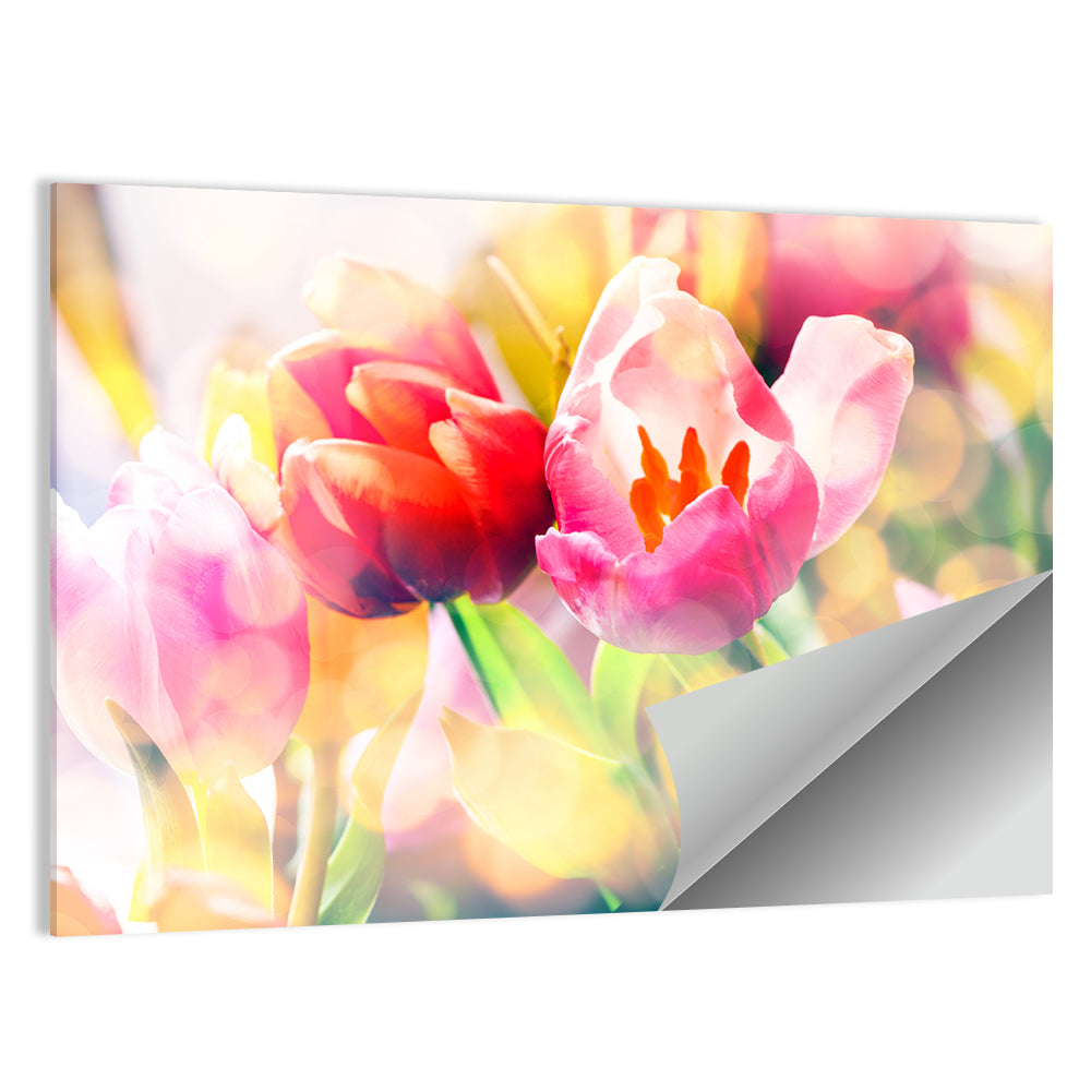 Vibrant Spring Tulips Close Up Wall Art