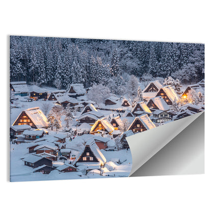 Shirakawago Light Up Japan Wall Art