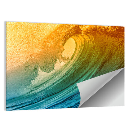 Golden Hour Barrel Wave Wall Art