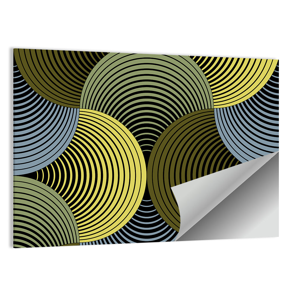 Olive and Yellow Petal Grid Wall Art