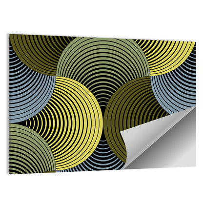 Olive and Yellow Petal Grid Wall Art