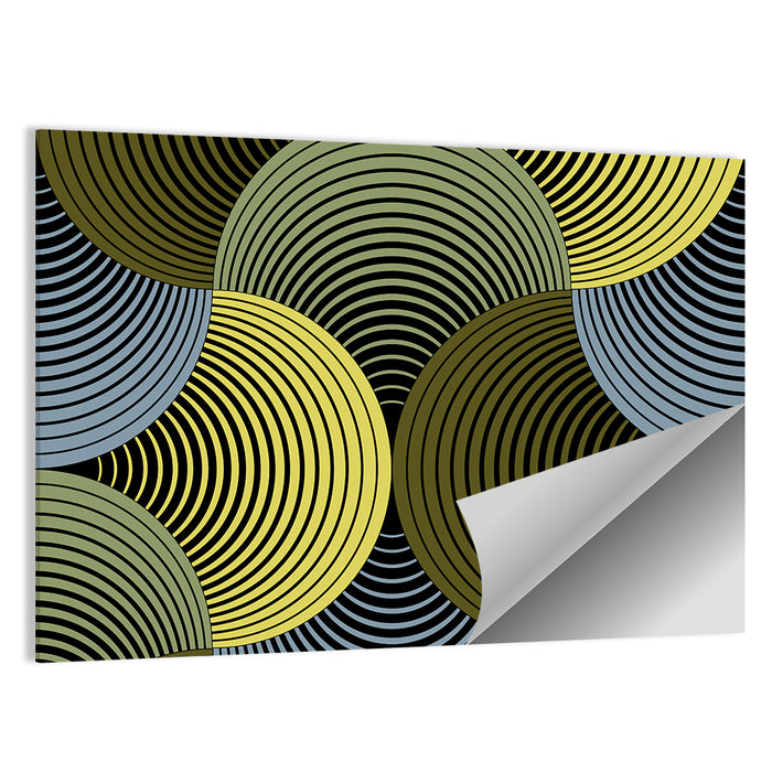 Olive and Yellow Petal Grid Wall Art as a poster print