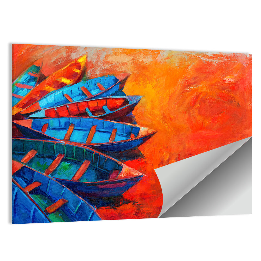 Harbor Boats at Sunset Wall Art