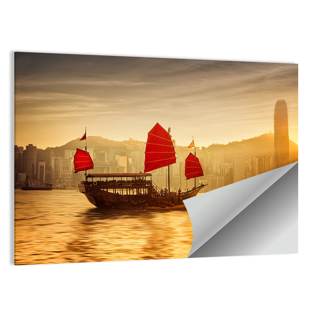 Victoria Harbour Sunset Skyline Wall Art
