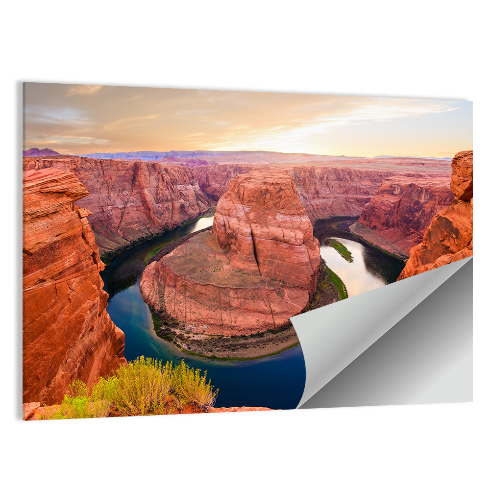 Horseshoe Bend at Golden Hour Wall Art