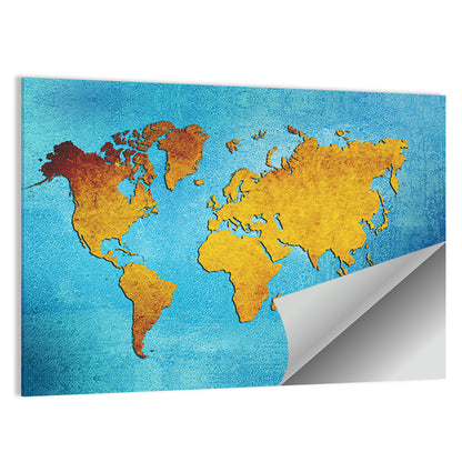 Grunge World Map Wall Art