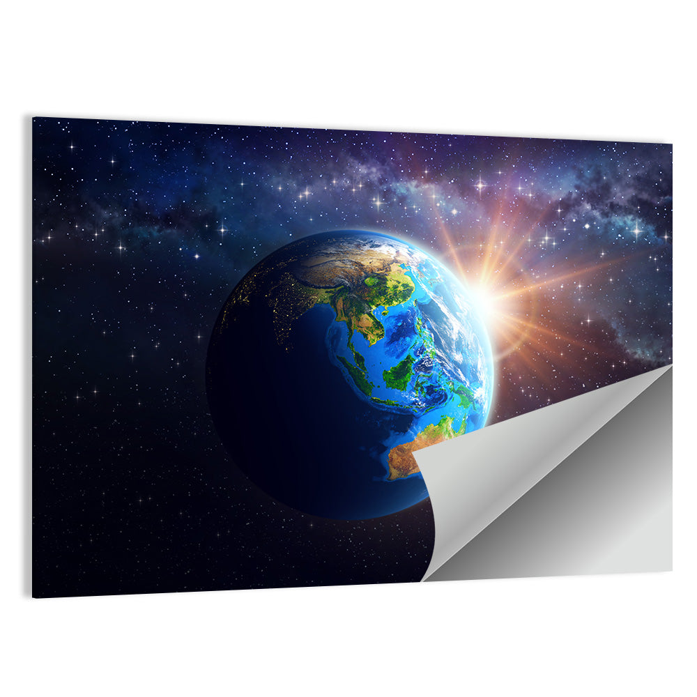 Asia and Australia from Space Wall Art