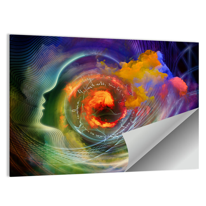 Human Profile Nebula Vortex Wall Art as a poster print