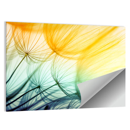 Sunlit Dandelion Seed Macro Wall Art