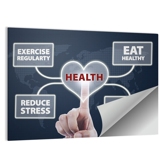 Healthy Heart Tips Infographic Wall Art as a poster print