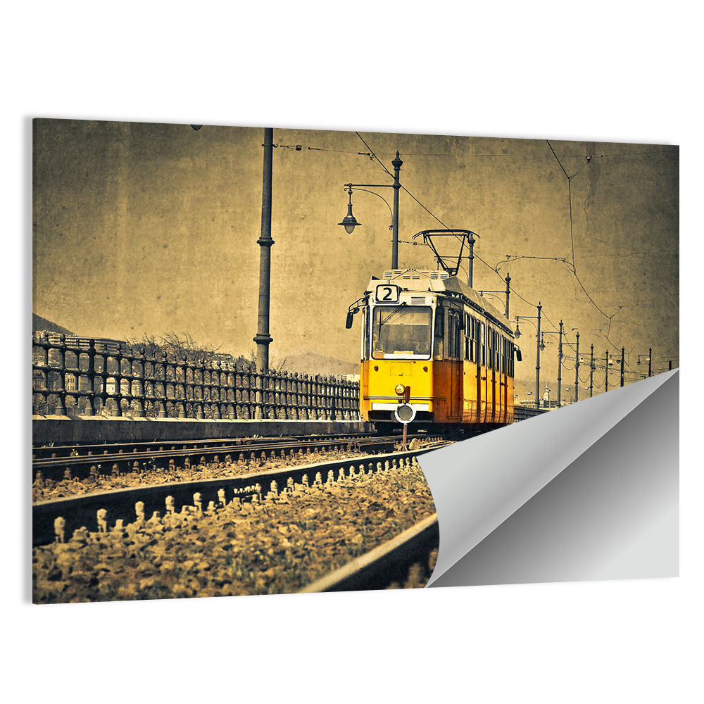 Yellow Tram No. 2 on Tracks Wall Art