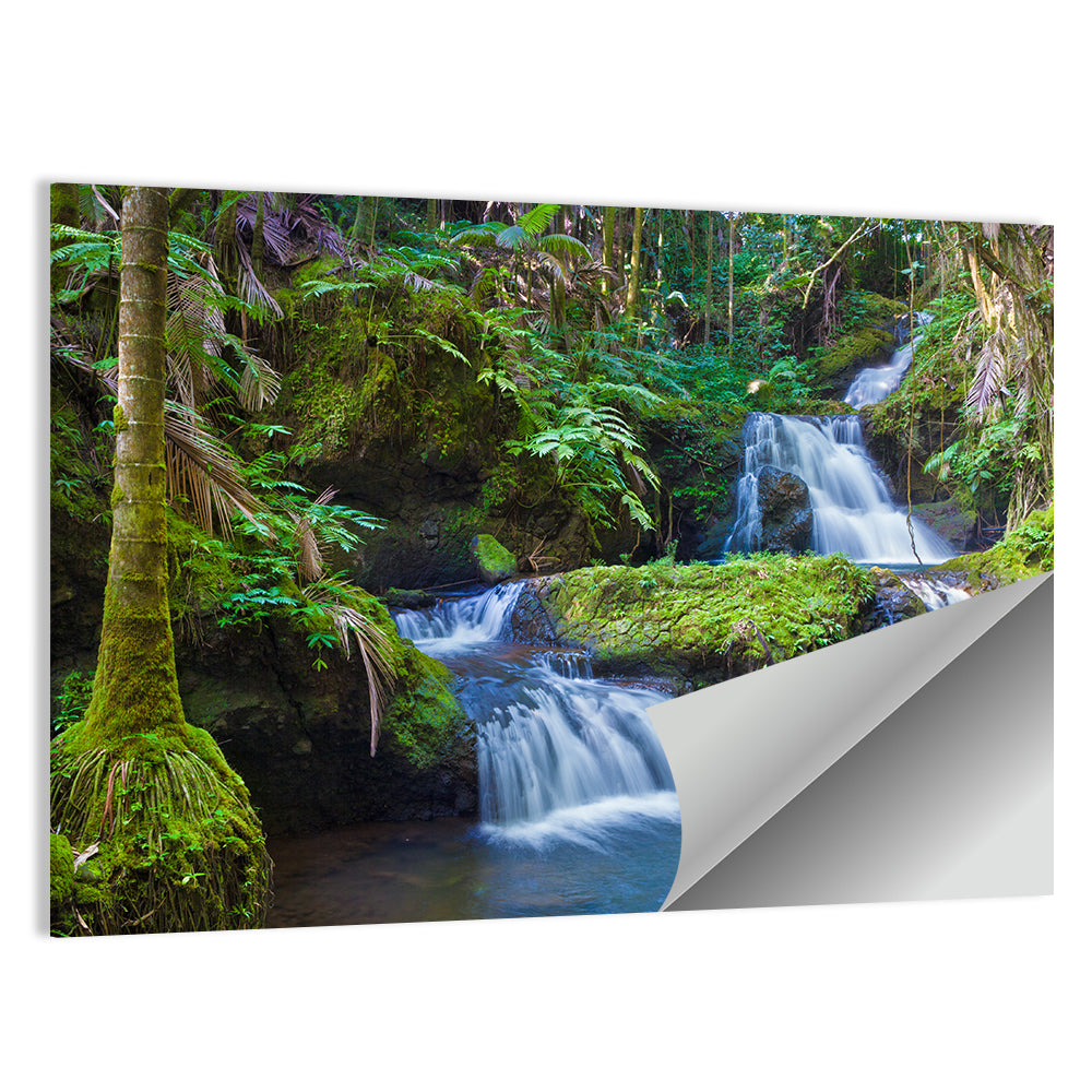Hawaiian Rainforest Waterfalls Wall Art