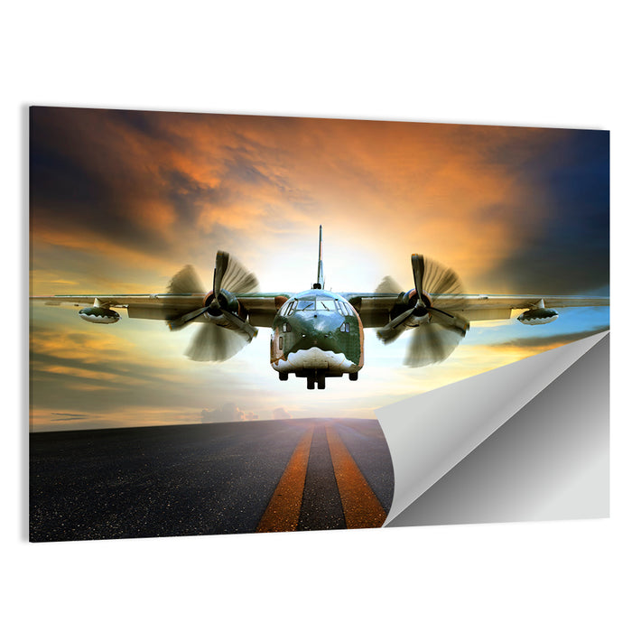 Vintage Military Transport Plane Wall Art as a poster print