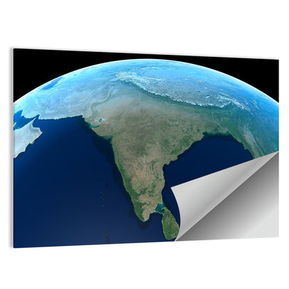 India from Space Wall Art