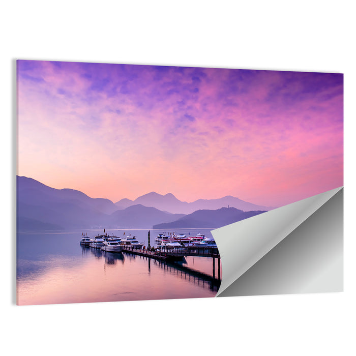Sun Moon Lake at Dusk Wall Art as a poster print