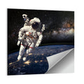 Astronaut Above Earth Horizon Wall Art