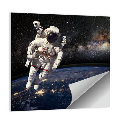 Astronaut In Outer Space Wall Art