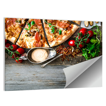 Seafood Pizza with Mussels and Tomatoes Wall Art