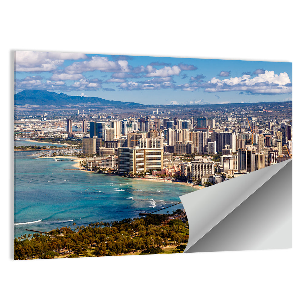 Honolulu Skyline Over Waikiki Beach Wall Art