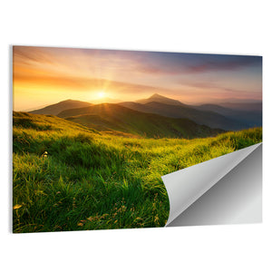 Mountain Valley During Sunrise Wall Art