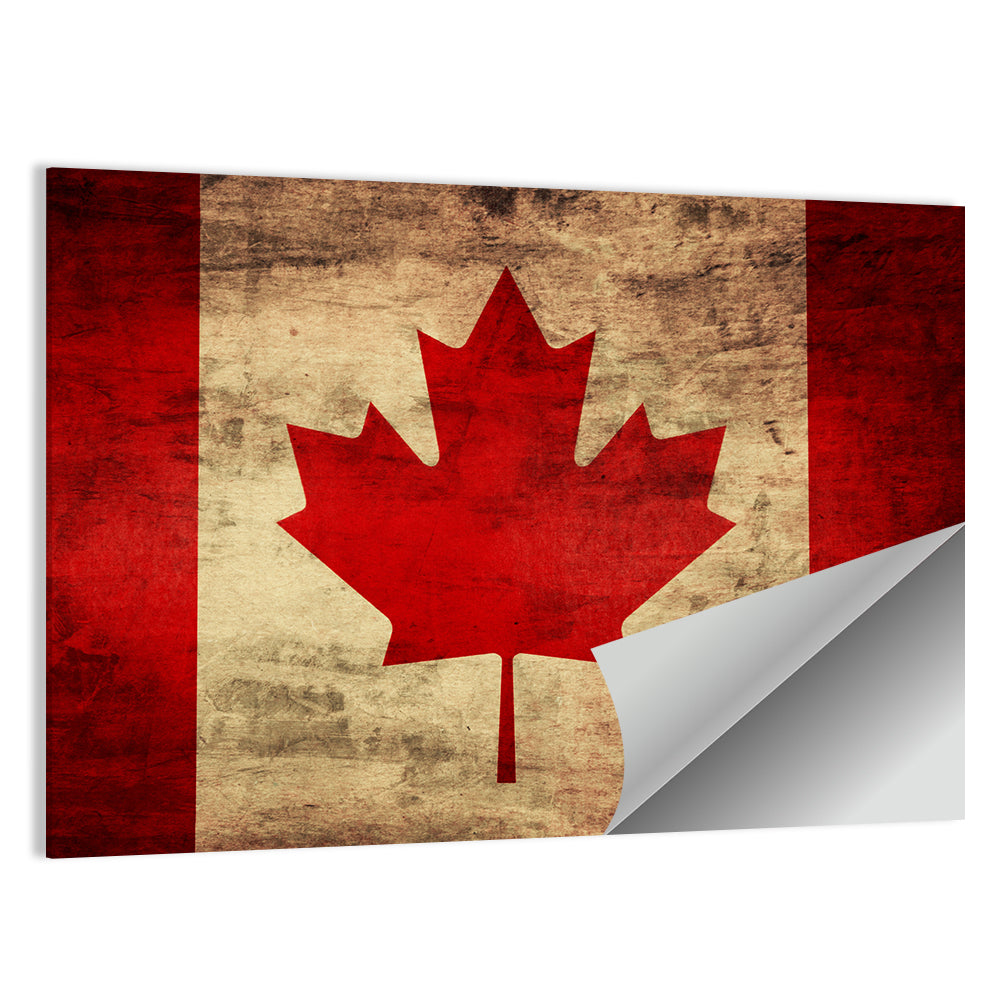 Grunge Canadian Flag Wall Art