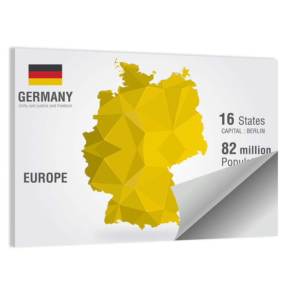 Germany Geometric Map Wall Art