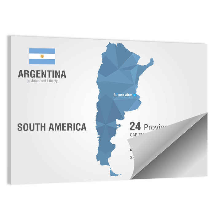 Argentina Infographic Map Wall Art as a poster print