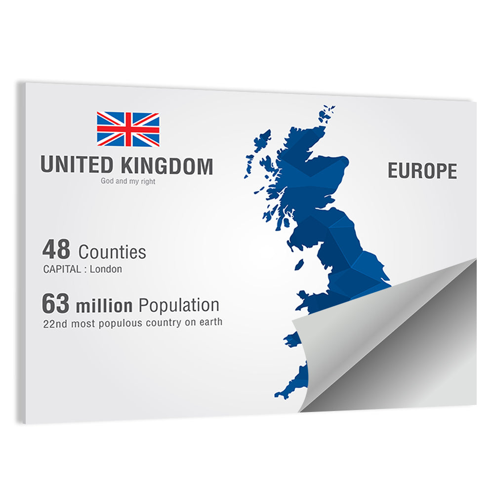Polygonal United Kingdom Map Wall Art