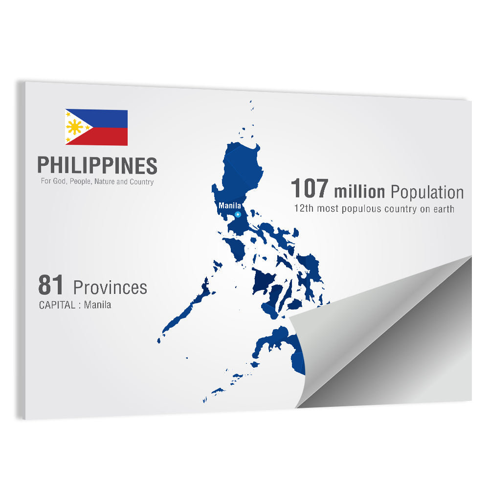 Philippines Map Infographic Wall Art