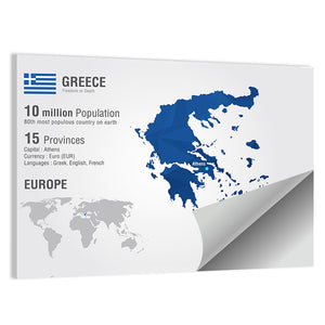 Greece Map Wall Art