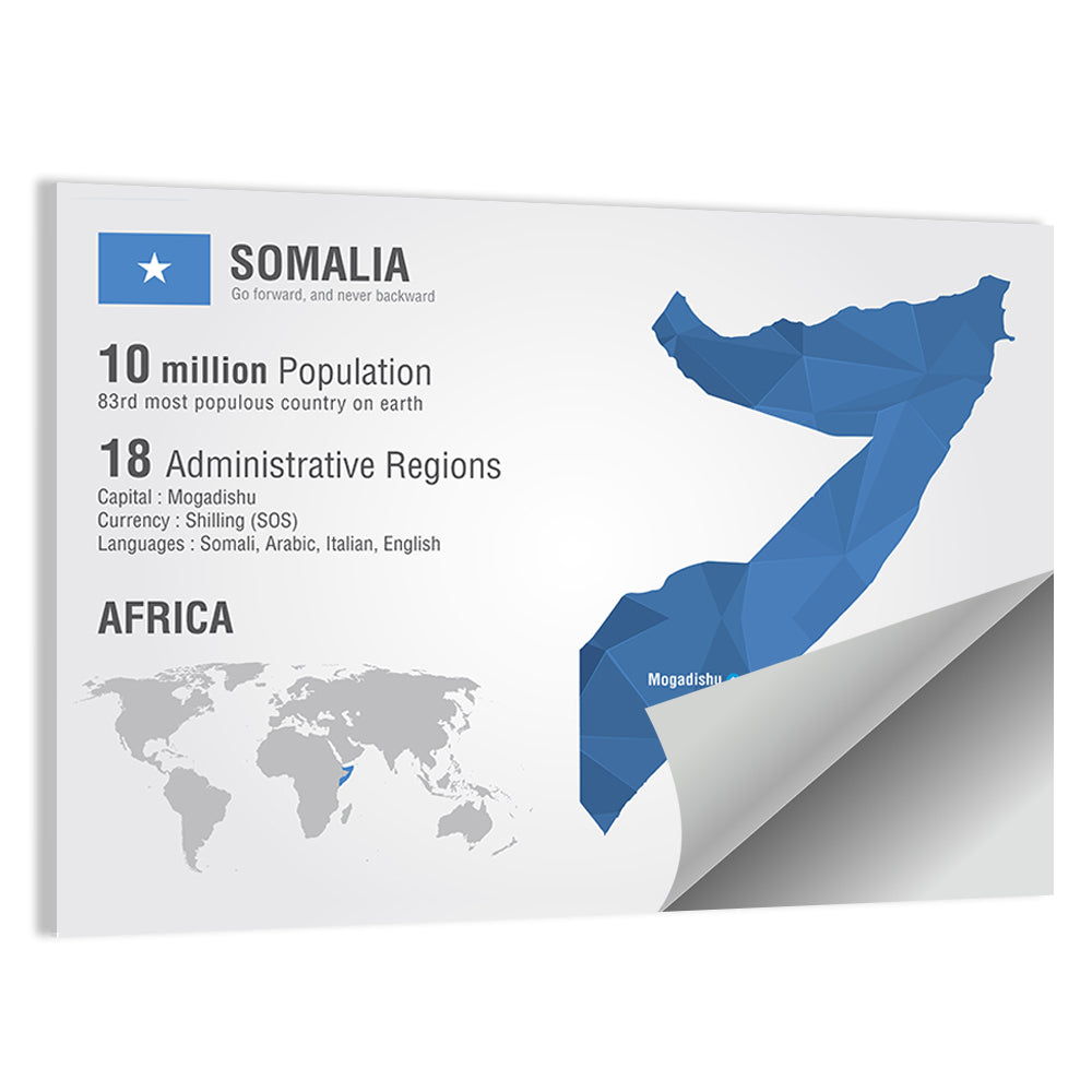 Somalia Geometric Map Wall Art
