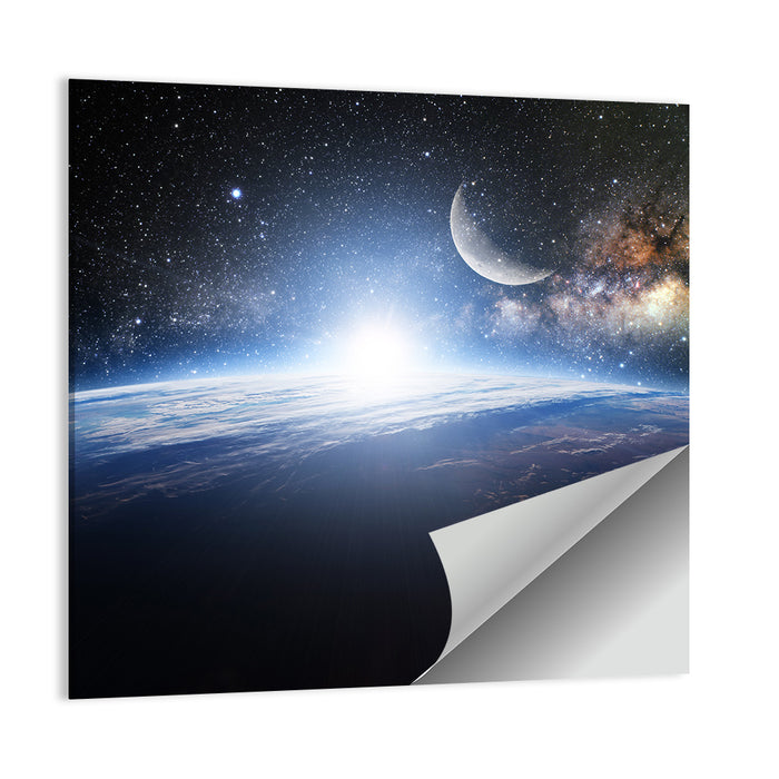 Sunrise Over Earth from Space Wall Art as a poster print