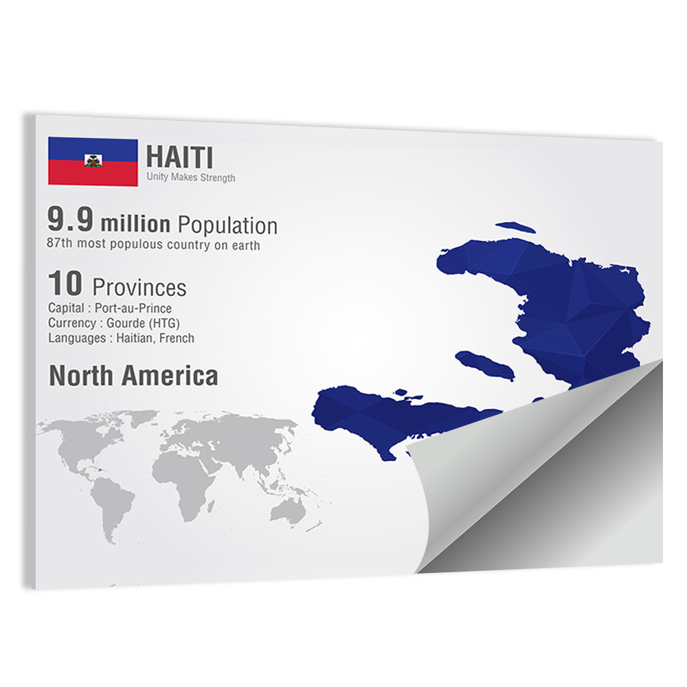 Haiti Geometric Map Wall Art